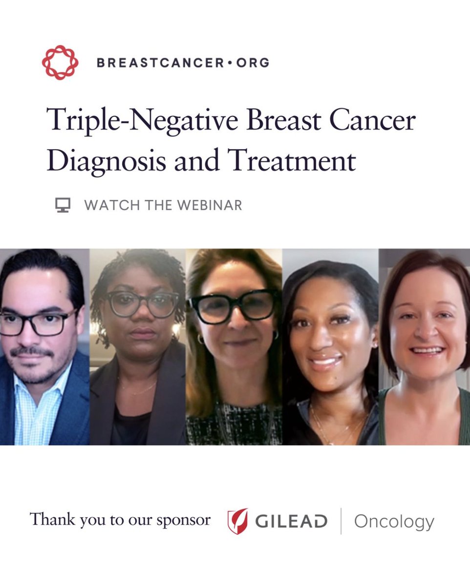 Breastcancer.org (@breastcancerorg) on Twitter photo Hear from experts and advocates on the latest in #TNBC diagnosis, treatment, and research in our new webinar.
Thank you to <a href="/GileadOncology/">Gilead Oncology</a> for making this program possible.
Watch now 🎥 bit.ly/3FW0QeS
#BreastCancerAwareness #CancerResearch #BreastCancer Hear from experts and advocates on the latest in #TNBC diagnosis, treatment, and research in our new webinar.
Thank you to <a href="/GileadOncology/">Gilead Oncology</a> for making this program possible.
Watch now 🎥 bit.ly/3FW0QeS
#BreastCancerAwareness #CancerResearch #BreastCancer