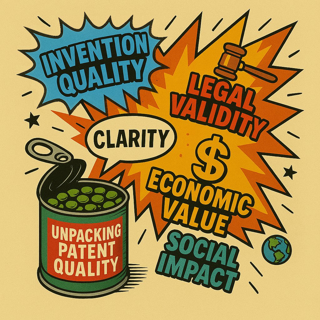 What is #patent quality? It's more than just novelty or legal validity. It's a multidimensional concept—often misunderstood. I break it down in my latest post on The Patentist.

Read it here 👉 thepatentist.com/p/what-is-pate…

#innovation #IPR #value #economics #research