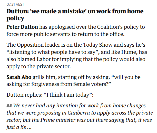 anonymous_julie's tweet photo. Still gaslighting, even with a so-called apology.
Blames Labor.
It's a back flip with double pike & he's still done a bombie. ๐ช๐ฆ
Walking back every copy-cat far right US policy. Now it's more policy on the run?
Not good enough.
#Auspol2025
#TemuDutton
#DonaldDutton https://t.co/zRLmZQAp6t