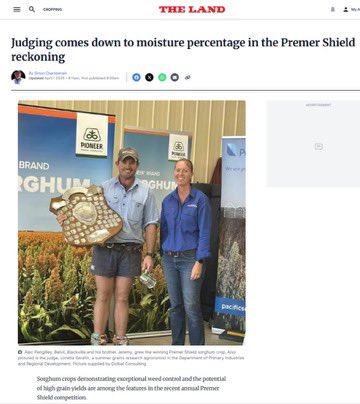 NSW Agronomy (@nsw_agronomy) on Twitter photo 👸If there’s a sorghum crop to be found, our “Sorghum Queen” Loretta Serafin will be in the heart of the action!!
👏Congratulations to the Pengilley family from Blackville for your win in the Premer Shield.
<a href="/LorettaSerafin/">loretta serafin</a> <a href="/nswagriculture/">NSW Agriculture</a> <a href="/pioneerseedsau/">Pioneer Seeds - Australia</a> <a href="/PacificSeeds/">Pacific Seeds</a> 👸If there’s a sorghum crop to be found, our “Sorghum Queen” Loretta Serafin will be in the heart of the action!!
👏Congratulations to the Pengilley family from Blackville for your win in the Premer Shield.
<a href="/LorettaSerafin/">loretta serafin</a> <a href="/nswagriculture/">NSW Agriculture</a> <a href="/pioneerseedsau/">Pioneer Seeds - Australia</a> <a href="/PacificSeeds/">Pacific Seeds</a>