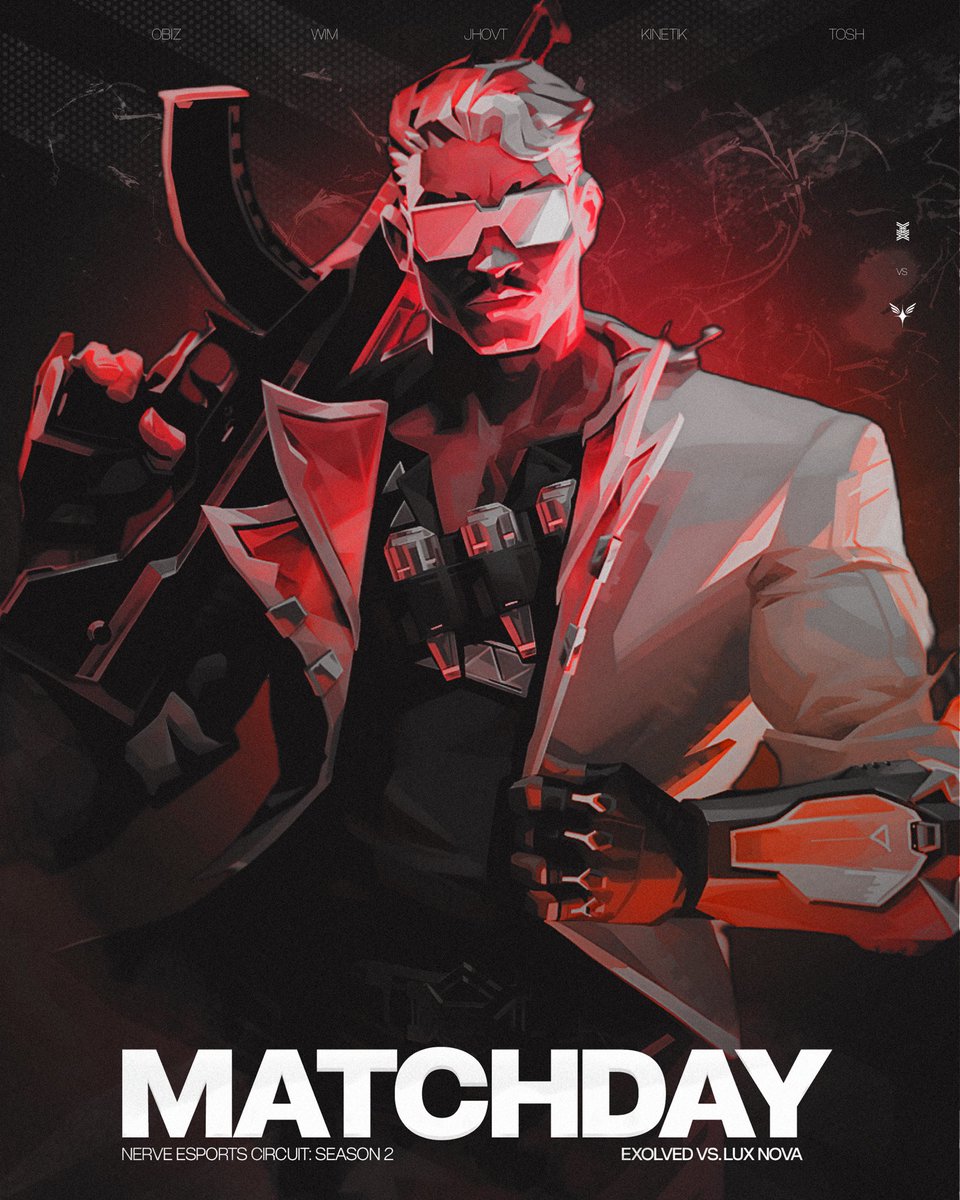 Exolved (@exolvedesports) on Twitter photo Ending the week off right with some more Esports
Our Valorant squad taking on <a href="/LUNOXVA/">LesbiaNova</a> for <a href="/nerve_esp/">Nerve Esports</a> Circuit Season 2
-<a href="/ItsObiz/">Ex Obiz</a>
-<a href="/wim_val/">Ex Wim</a>
-<a href="/Jhovtt/">Ex Jhovt</a>
-<a href="/kinetikval/">Ex KINETIK</a>
-<a href="/Toshiroll_69/">Ex Tosh</a>
Match goes live at 7pm EST! Ending the week off right with some more Esports
Our Valorant squad taking on <a href="/LUNOXVA/">LesbiaNova</a> for <a href="/nerve_esp/">Nerve Esports</a> Circuit Season 2
-<a href="/ItsObiz/">Ex Obiz</a>
-<a href="/wim_val/">Ex Wim</a>
-<a href="/Jhovtt/">Ex Jhovt</a>
-<a href="/kinetikval/">Ex KINETIK</a>
-<a href="/Toshiroll_69/">Ex Tosh</a>
Match goes live at 7pm EST!