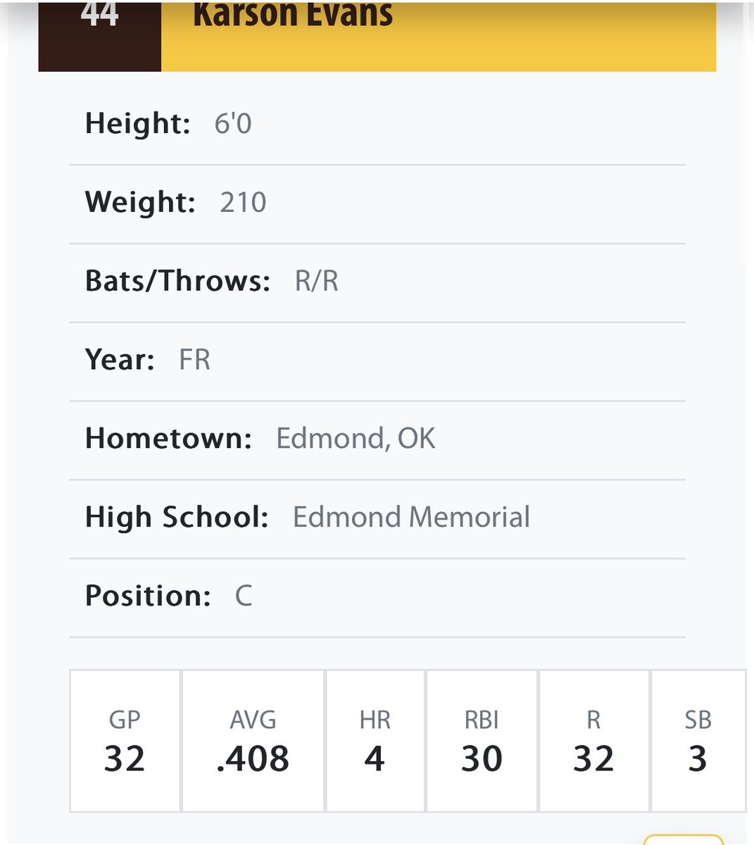 KarsonEvans2's tweet image. Mid season stats and video. *6 HR @josh_oller @FlatgroundBats @FiveToolJUCO