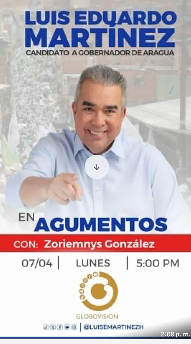 Luisemartinezh's tweet photo. ¡Feliz domingo y lo mejor para todas las familias venezolanas!

Mañana Lunes #7Abril me entrevistan a las 7 am  @RALDAHIR y @pedrojyajure por @VTVcanal8 y a las 5 pm en @argumentos_gv por @globovision. invito a vernos.

#6Abril https://t.co/SHRgskuRBn