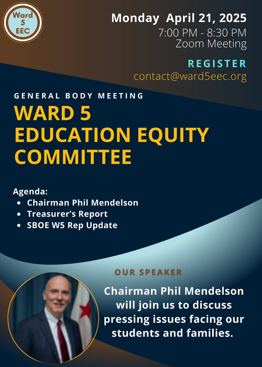 Ward5EEC's tweet image. You are cordially invited to this month&apos;s general meeting on Monday, April 21st, at 7:00 PM Eastern Time. We hope to see you all there! email contact@ward5eec.org for the zoom link.