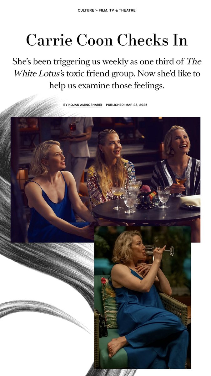 EvaScrivo's tweet image. @carriecoon  1/3 of The White Lotus toxic friend group, referred to as the “Blonde Blob” by Mike White, discusses their dynamic with @harpersbazaarus ✨ 

Bob cut + color by Eva finished off w/our signature Cool Blonde Glaze.

#carriecoon #thewhitelotus #evascrivosalons