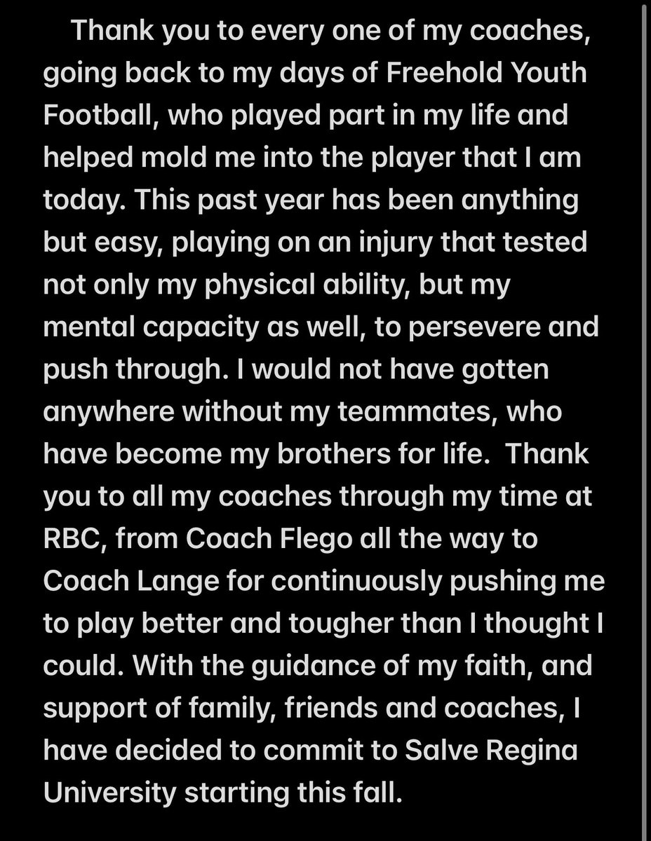 AGTG! <a href="/CoachLangeRBC/">Coach Lange</a> <a href="/CipotJohn/">Coach John Cipot</a>  <a href="/MattMosquera17/">Matt Mosquera</a> <a href="/KevGaul/">Kevin Gaul</a> <a href="/coachrosenfeld/">Coach Rosie</a> <a href="/jayru257/">Jason Rutan</a> <a href="/Salve_Football/">Salve Regina Football</a> <a href="/GilmartinKevin/">Kevin Gilmartin</a> <a href="/CoachDeLade/">Coach Greg DeLade</a> <a href="/CoachFresilli/">Montaner Fresilli</a> <a href="/GoMVB/">GoMVB Get Seen. Get Serious. Get to the Next Level</a> <a href="/nextlvlculture/">Next Level Culture</a>