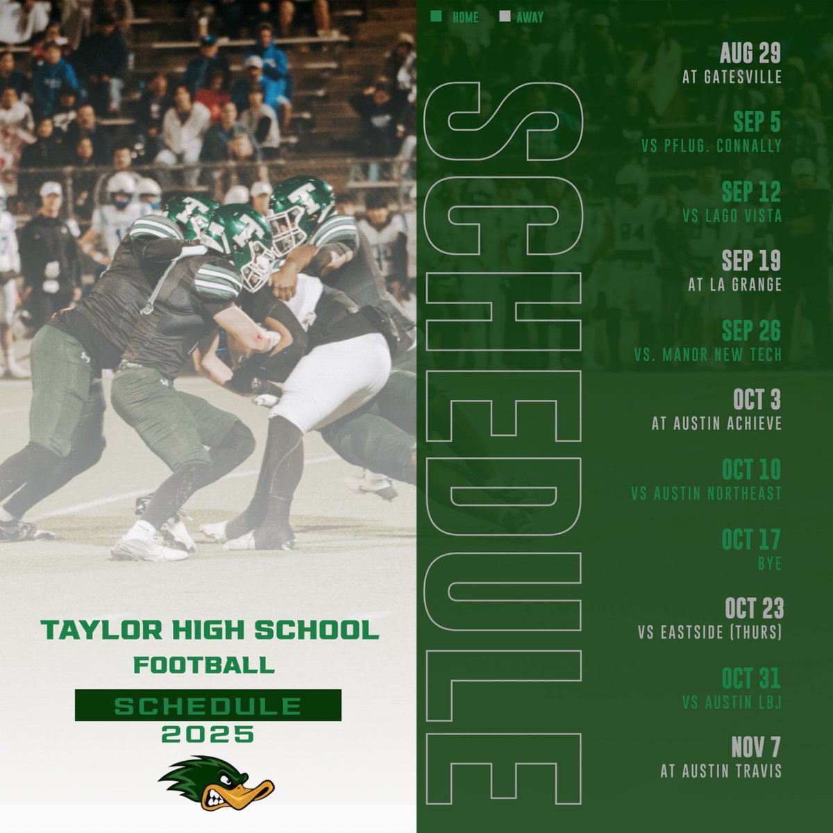 2025 Varsity Football Schedule <a href="/TaylorISDAth/">Taylor Ducks Athletics 🦆</a> <a href="/taylorducks/">Taylor ISD</a>