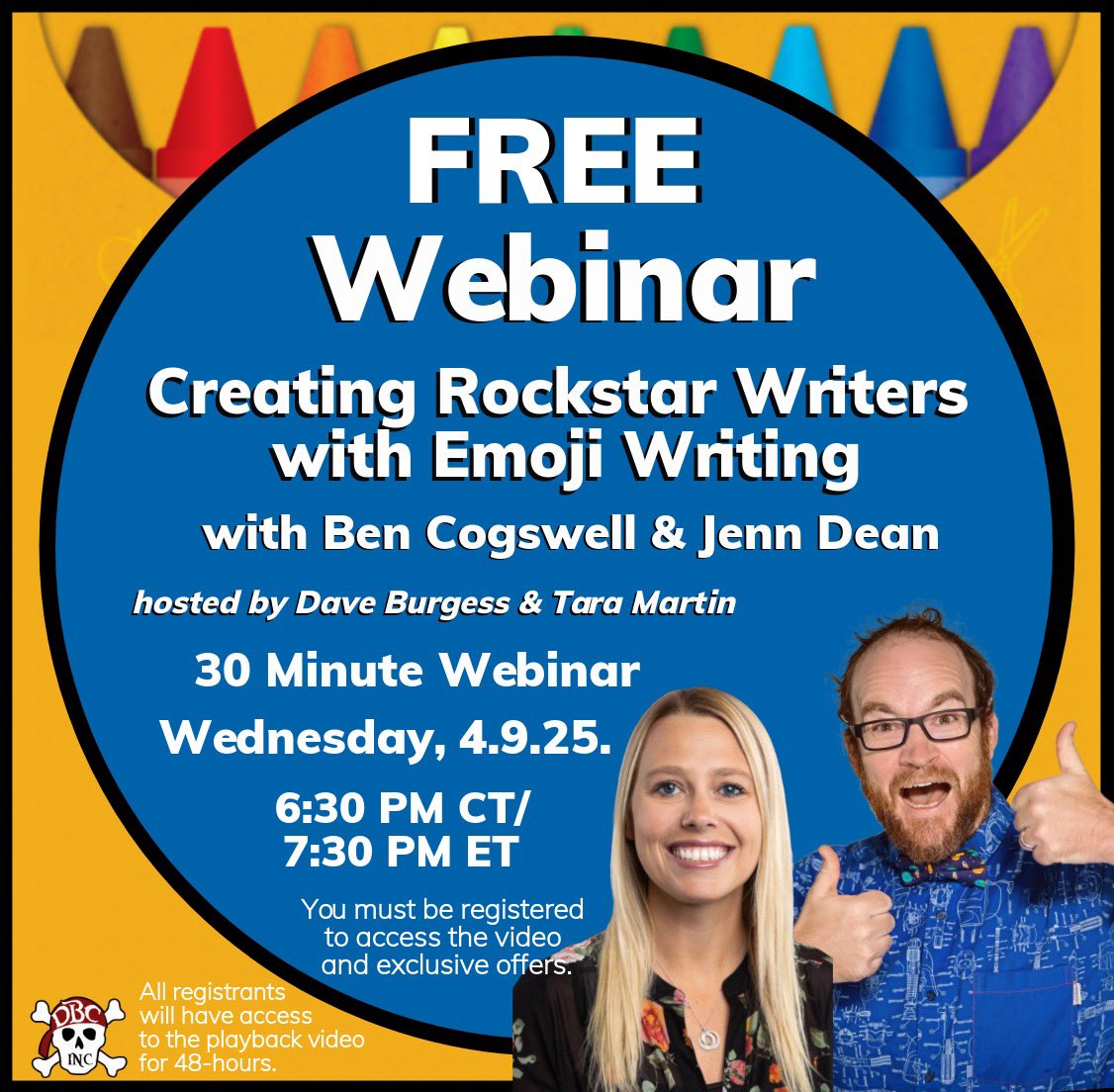 Dave Burgess (@burgessdave) on Twitter photo 💫💫💫
FREE Webinar!!!!
💫💫💫
Join #EduProtocols: Primary Edition authors, <a href="/cogswell_ben/">Coach Ben 🚀😎👍</a> & <a href="/Techy_Jenn/">Jennifer Dean</a> on this Wed 4/9/25 at 6:30pm Central!
Free giveaway included!
Must register to attend! Replays available for 48 hrs!
daveburgessconsulting.mykajabi.com/registration-p…
#tlap #leadlap #dbcincbooks 💫💫💫
FREE Webinar!!!!
💫💫💫
Join #EduProtocols: Primary Edition authors, <a href="/cogswell_ben/">Coach Ben 🚀😎👍</a> & <a href="/Techy_Jenn/">Jennifer Dean</a> on this Wed 4/9/25 at 6:30pm Central!
Free giveaway included!
Must register to attend! Replays available for 48 hrs!
daveburgessconsulting.mykajabi.com/registration-p…
#tlap #leadlap #dbcincbooks