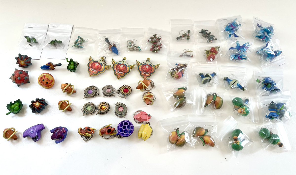 Some random assortment of #dota2 pins/magnets/keychains/earrings I’ve made to bring to the #ESLOne tournament!

If you’re interested in any, will be giving some away, but also selling them first come first served 👉👈

Feel free to follow my account to know where I’ll be at!
