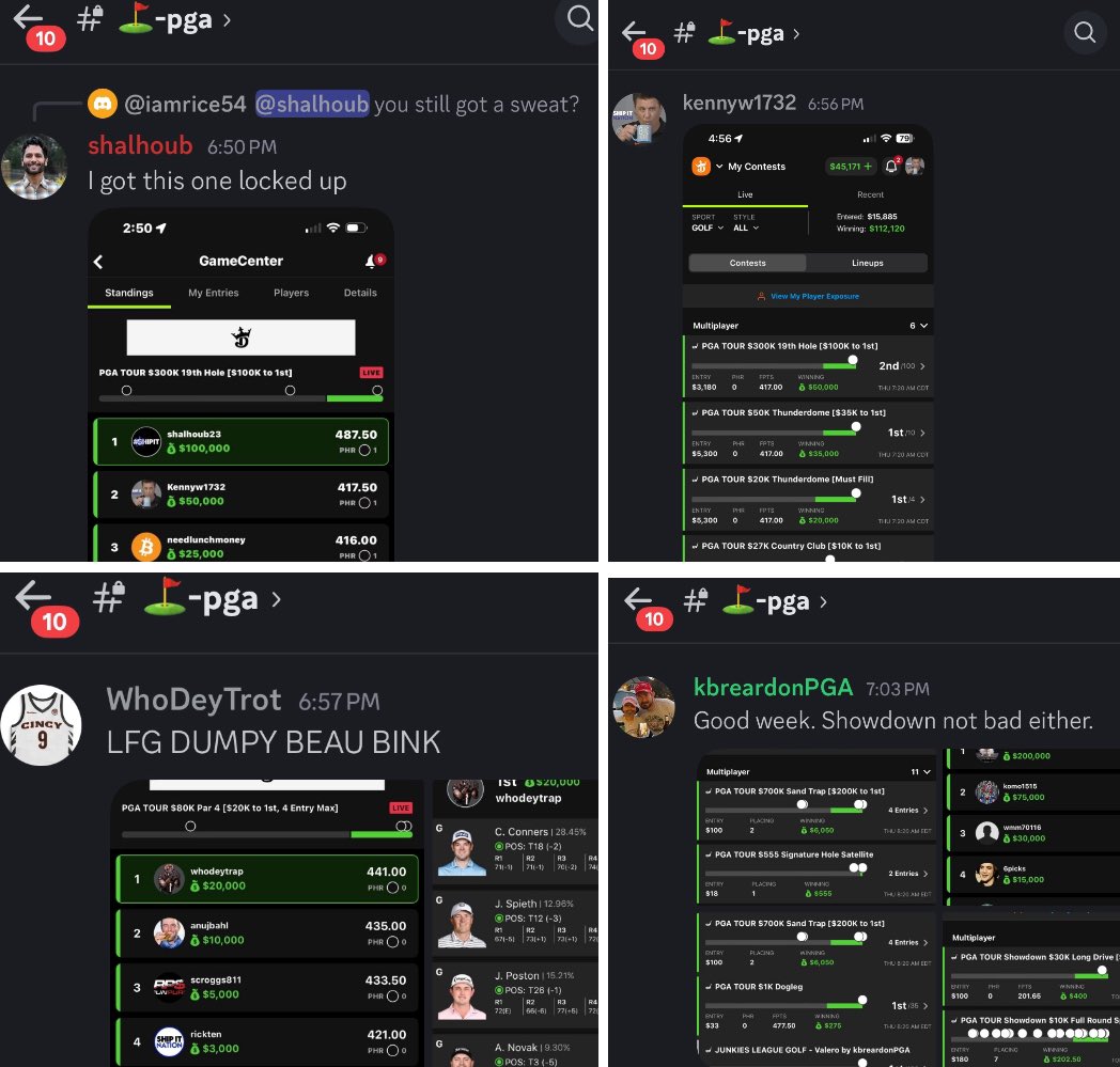 PGA Discord 👀🔥🔥🔥🔥

⛳️💰🎟️🚀

$100,000
$50,000
$20,000
$100 ⏩ $6,000

Full Nation Celebration tomorrow to kick off Masters week!

#SHIPIT 🚀