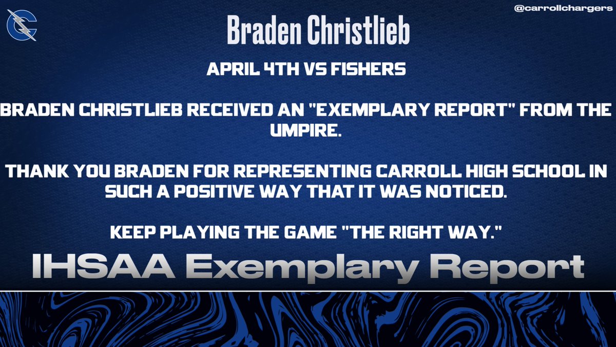 <a href="/CarrollBaseball/">Carroll Baseball</a>

Congratulations Braden Christlieb!