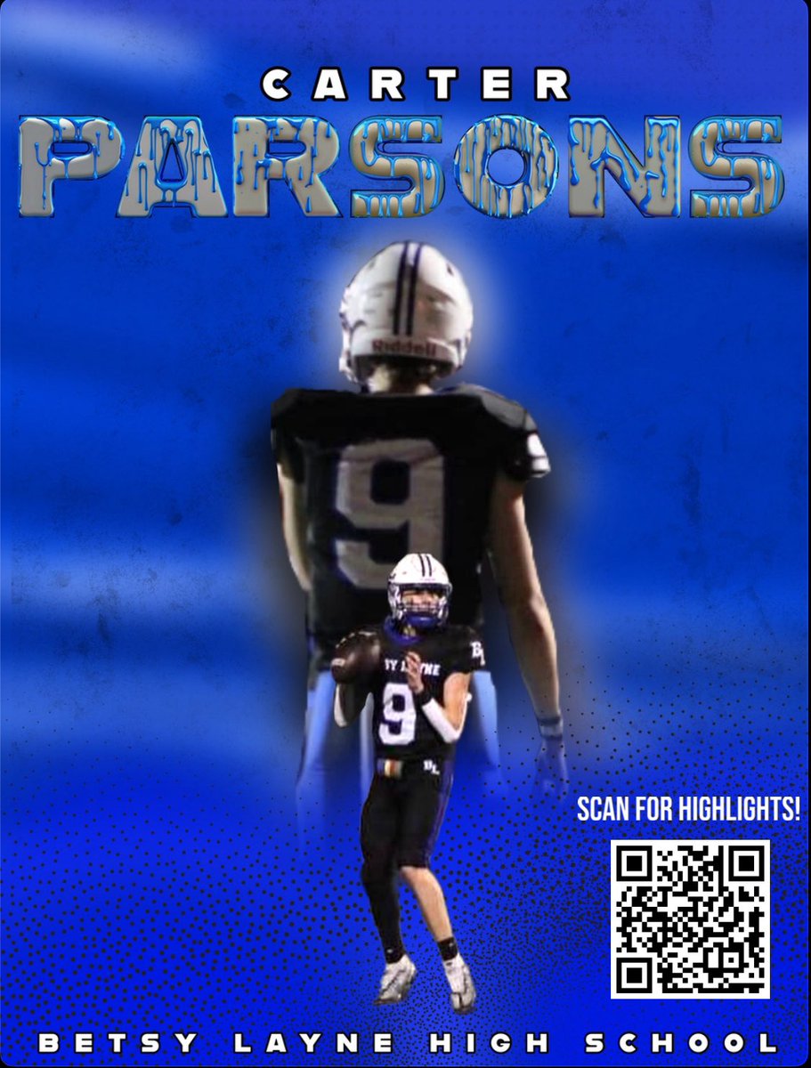 Betsy Layne Football (@blbobcatsfb) on Twitter photo Two Sport Athlete, QB1 Carter Parsons is ready to kick his senior season in full gear! College Coaches— I encourage you to scan the QR Code Below and take a look at this field general!
<a href="/Real_CP1/">Carter Parsons</a> <a href="/Coachparsons81/">Jonathan Parsons</a> Two Sport Athlete, QB1 Carter Parsons is ready to kick his senior season in full gear! College Coaches— I encourage you to scan the QR Code Below and take a look at this field general!
<a href="/Real_CP1/">Carter Parsons</a> <a href="/Coachparsons81/">Jonathan Parsons</a>