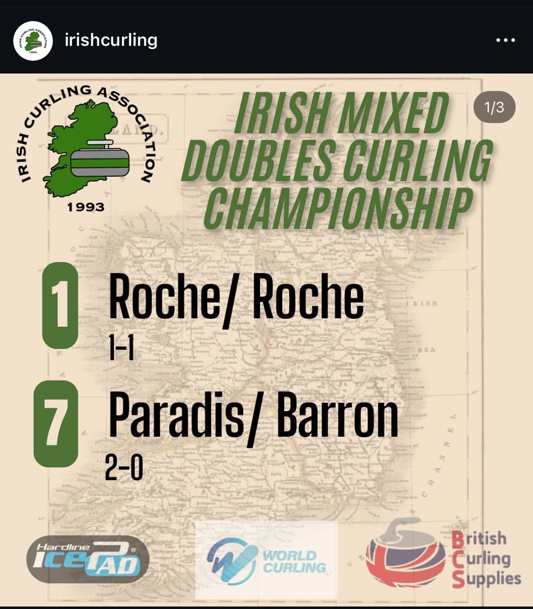 KyleParadis's tweet image. Great weekend at the @IrishCurling Mixed Doubles National Championship. Happy to have come through the event undefeated and win the right to represent @TeamIreland at the @worldcurling Mixed Doubles Worlds Qualification Event in December ☘️