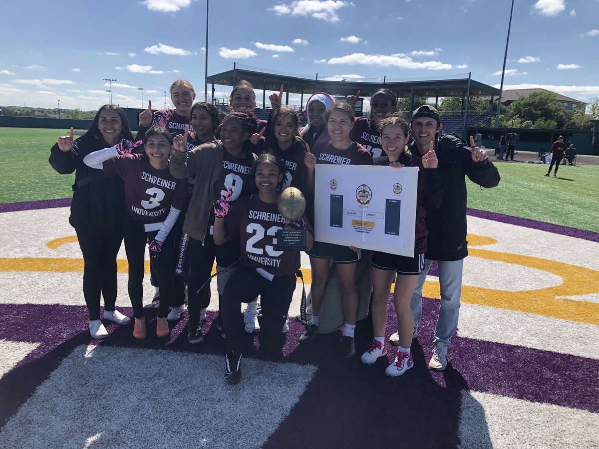 Dwayne Hanberry (@scac_commish) on Twitter photo It was fitting the day’s two undefeated teams - <a href="/CTXAthletics/">Concordia Athletics</a> and <a href="/SUMountaineers/">Schreiner Athletics</a> - met in the final of the inaugural <a href="/SCAC_Sports/">SCAC</a> Women’s Flag Football Showcase. After both teams battled to a 7-7 draw in regulation, Schreiner prevailed in OT. Congrats to all our participants! It was fitting the day’s two undefeated teams - <a href="/CTXAthletics/">Concordia Athletics</a> and <a href="/SUMountaineers/">Schreiner Athletics</a> - met in the final of the inaugural <a href="/SCAC_Sports/">SCAC</a> Women’s Flag Football Showcase. After both teams battled to a 7-7 draw in regulation, Schreiner prevailed in OT. Congrats to all our participants!