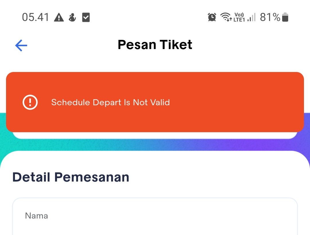 Min <a href="/CommuterLine/">KAI Commuter</a> <a href="/KAI121/">Kereta Api Indonesia</a>  kenapa dari tadi malam gak bisa order tiket Kabandara Soetta ya? Tiap klik jadwal di aplikasi selalu muncul pop up "schedule depart is not valid"