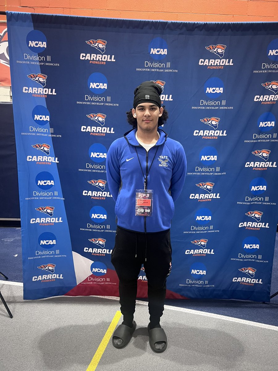 Malik Mahamid (@fawazbayer) on Twitter photo Had a really awesome time at <a href="/piofootball/">Carroll U Football</a> . Thank you <a href="/CoachHolleyCU/">Garren Holley</a> for inviting me to a junior day to see what your program has to offer. Cant wait to build a relationship with you and your football program!!!!!
<a href="/CoachElder54/">Zach Elder</a> <a href="/mattzilz/">Matt Zilz</a> <a href="/CoachMantas/">Nick Mantas</a> <a href="/pio_athletics/">Carroll University Athletics</a> Had a really awesome time at <a href="/piofootball/">Carroll U Football</a> . Thank you <a href="/CoachHolleyCU/">Garren Holley</a> for inviting me to a junior day to see what your program has to offer. Cant wait to build a relationship with you and your football program!!!!!
<a href="/CoachElder54/">Zach Elder</a> <a href="/mattzilz/">Matt Zilz</a> <a href="/CoachMantas/">Nick Mantas</a> <a href="/pio_athletics/">Carroll University Athletics</a>