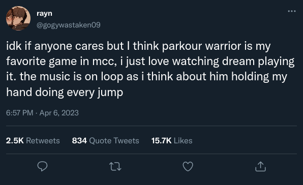 🚨🚨 BREAKING NEWS 🚨🚨

A recent tweet has surface PROVING that former Eternal Rising player, Rayninng (who is now on Shinjikeito) is secretly a PARKOUR WARRIOR 🐸 fanatic.

How will this affect their IBL career? Stay tuned to find out!