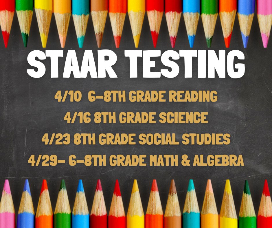 Tanglewood Students will begin STAAR Testing this week! #gatorready