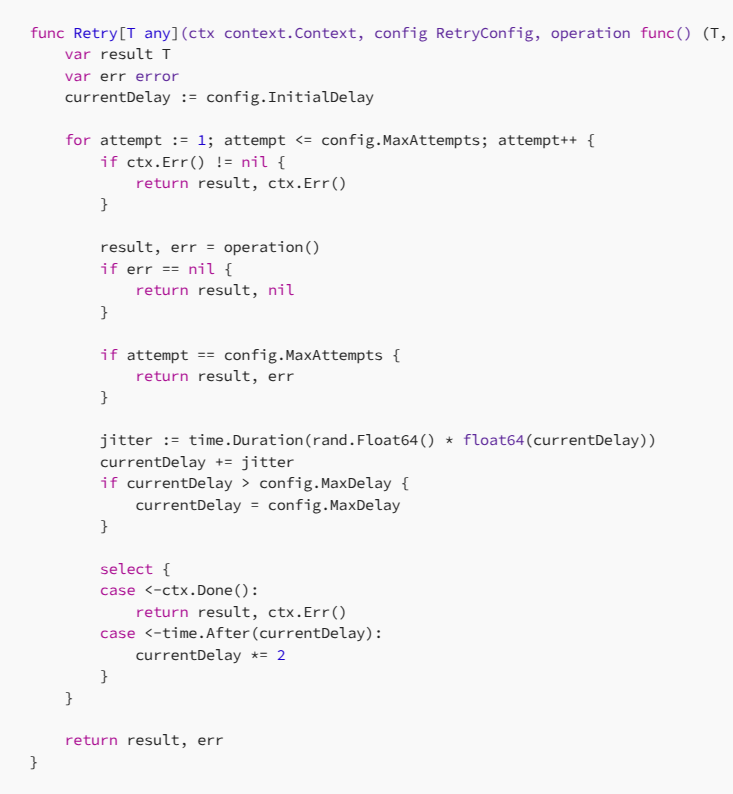golangch's tweet image. Don’t Let it Fail: Retry Pattern in Go
#golang

medium.com/@fredrsf/dont-…
