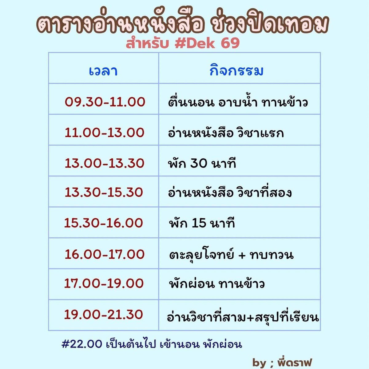 MATH_DRAFT's tweet photo. ตารางอ่านหนังสือ
ช่วงปิดเทอม (DEK 69)

#dek69 https://t.co/gHavl6hIgV