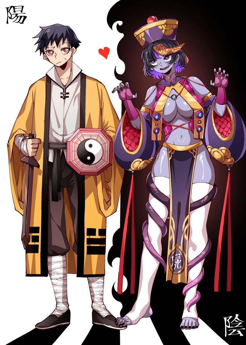 《女友是触手怪》贺图之僵恋道心pixiv.net/artworks/12825…
给老友漫画绘制的贺图！