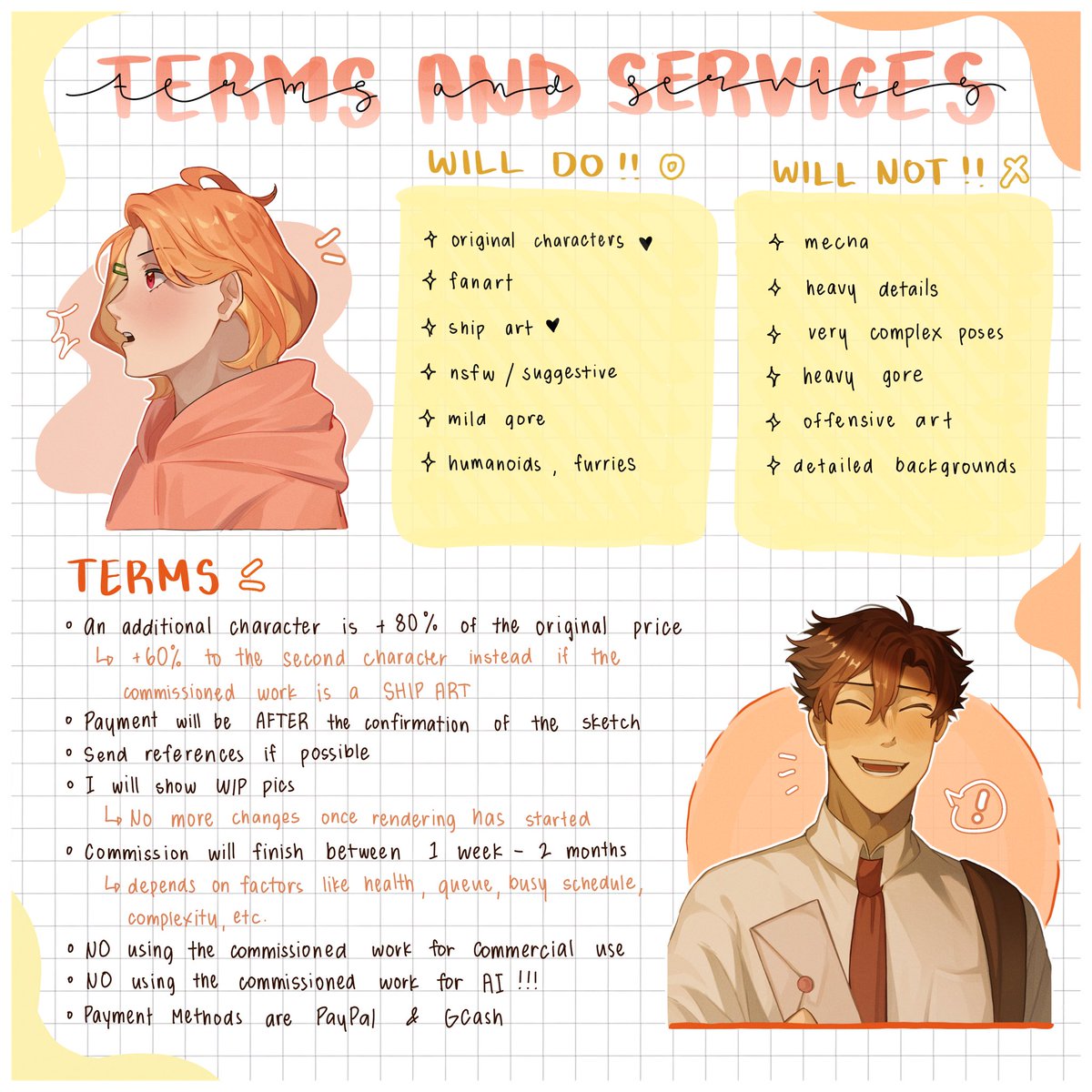 𝗔𝗥𝗧 𝗖𝗢𝗠𝗠𝗜𝗦𝗦𝗜𝗢𝗡𝗦 𝗢𝗣𝗘𝗡 🗣️🎨

college and housing bills are starting to catch up, lending a hand would be MASSIVE 😭🙏 Please DM if interested

✅ GCash
✅ PayPal

[ RTs are appreciated!! ]

#commissionsoopen #Commission