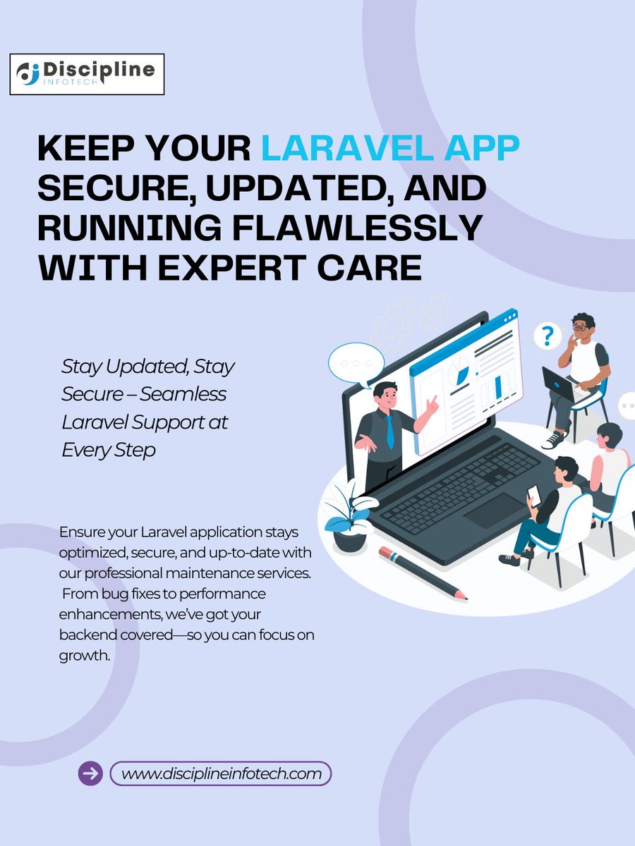 Discipline7002's tweet image. Keep your Laravel application running like a well-oiled machine with our professional maintenance services!
disciplineinfotech.com/laravel-mainte…
#LaravelApp #WebDevelopment #LaravelSupport #BackendSolutions #WebsiteMaintenance #DisciplineInfotech #LaravelDevelopers