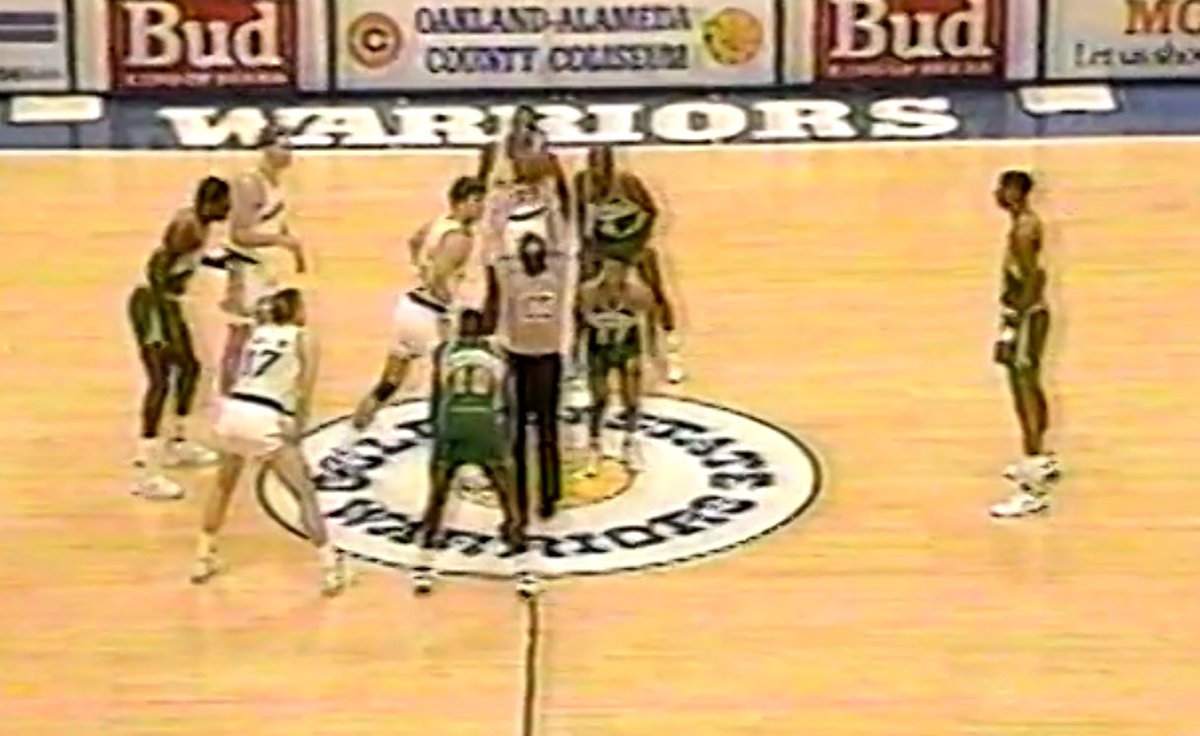 Justin Jacobs (@squared2020) on Twitter photo That time when Dana Barros jumped the opening tip against <a href="/JimPeteHoops/">Jim Petersen</a> in 1990.
You can imagine how it ended... :) That time when Dana Barros jumped the opening tip against <a href="/JimPeteHoops/">Jim Petersen</a> in 1990.
You can imagine how it ended... :)
