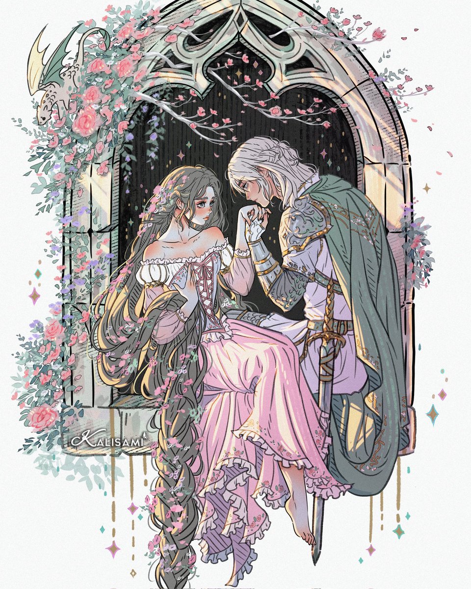 Hey🫶🏻 sharing my recent piece for a fairytale collab 💐✨ (My Rapunzel version from my webcomic characters!) #madeofstardust #webtoon