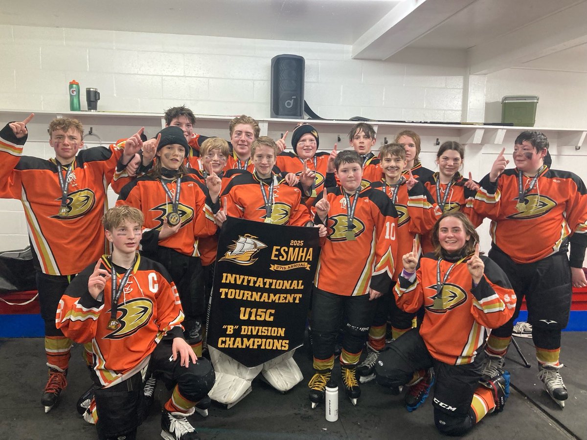 Another one of the TASA teams had a big weekend! 
“The U15C Mighty Ducks finished the hockey season with 3 straight shutouts winning the ESMHA Invitational Championship Banner. Thank you Eastern Shore Mariners for hosting such a great tournament.”