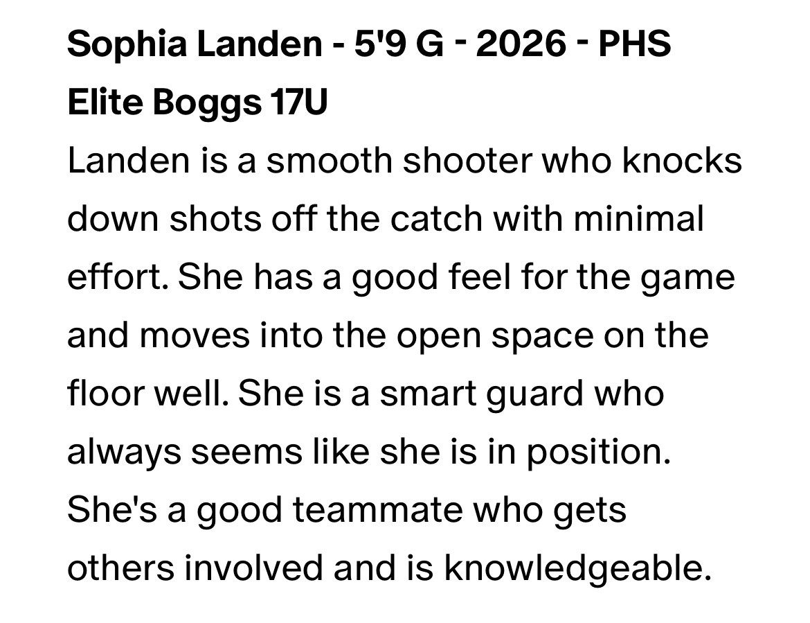 Sophia Landen (@sophialanden26) on Twitter photo Thanks for the evaluation! <a href="/AsherScouting/">Asher Scouting</a> <a href="/MasonHAsher/">Mason Asher</a>
<a href="/PHSGirlsBBall1/">Pinellas Hoop Supreme Girls Basketball NXT</a> <a href="/coach_bianchi/">Coach Bianchi</a> <a href="/B_Boggs13/">Coach B</a> Thanks for the evaluation! <a href="/AsherScouting/">Asher Scouting</a> <a href="/MasonHAsher/">Mason Asher</a>
<a href="/PHSGirlsBBall1/">Pinellas Hoop Supreme Girls Basketball NXT</a> <a href="/coach_bianchi/">Coach Bianchi</a> <a href="/B_Boggs13/">Coach B</a>