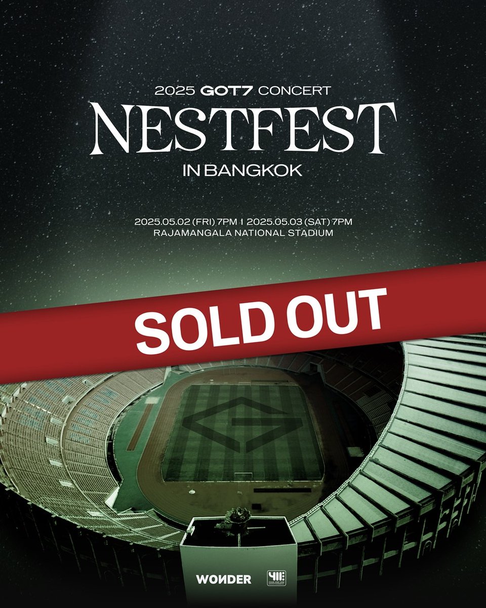 imbcenews's tweet image. &apos;완전체 컴백&apos; 갓세븐, 5월 태국 콘서트 출격…8만 5천 석 &apos;솔드아웃&apos; 
#GOT7 #갓세븐 #GOT7_NESTFESTinBKK #GOT7_NESTFEST 
#NESTFEST #411ent #태국콘서트 #완전체 #전석매진 #iMBC연예 

갓세븐은 오는 5월 2일과 3일 태국 방콕에 위치한 라자망갈라 국립 스타디움(RAJAMANGALA NATIONAL…