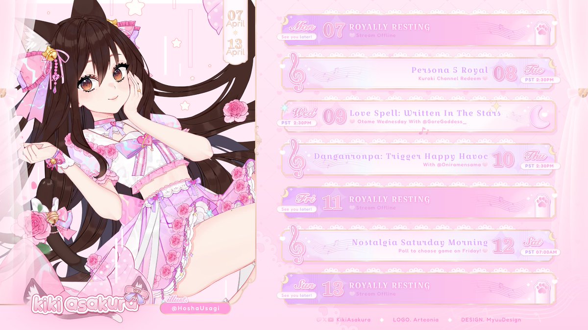 Schedule for 4/7-4/13!