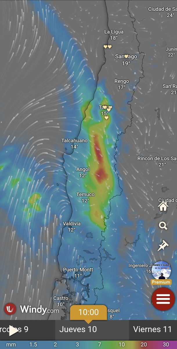 Otra semana de contrastes.

Este lunes y martes las temperaturas subirán a 25-28°C en la zona central, no descartando que en algunos sectores interiores sea mayor.
El miércoles comienza a refrescar y el jueves se esperan probables 🌧 desde sectores de Maule al sur.
El fin de