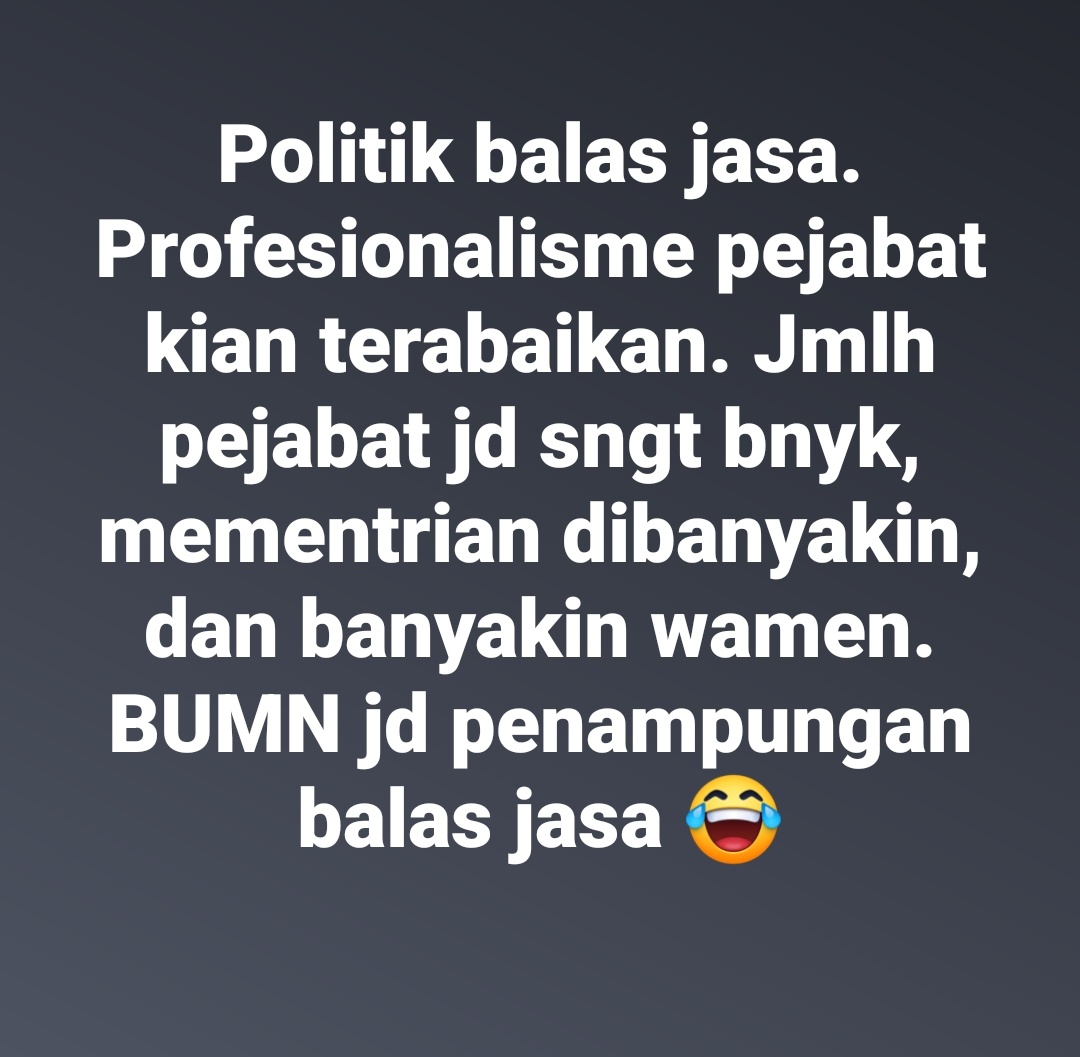 fairusmann's tweet image. Jaman dahulu ada Mendikbud dijabat  1 orang menteri.
Sekarang kementerian pendidikan dipecah jd 2: pndidikan dasar - menengah dan pndidikan tinggi, dg jumlh menteri dan wamen da brp?
Kementrian kebudayaan didirikan sendiri dijabat menteri dan wamen
Efisiensi ges....
🤣