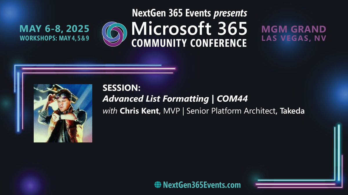 M365CONF's tweet image. Don&apos;t miss Chris Kent, MVP and Senior Platform Architect at Takeda, who shares his expertise in mastering SharePoint list formatting. Elevate your solutions with advanced techniques. 

Learn More 👇
urlink.page.link/M2ez

#SharePoint #SharePointLists #M365Con @theChrisKent