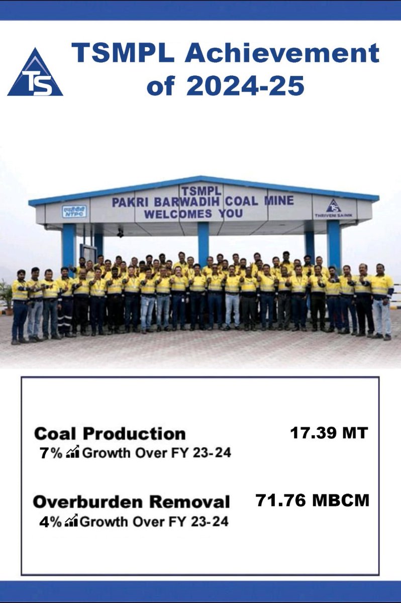 Amidst unwavering dedication and unparalleled excellence, Team TSMPL has achieved extraordinary success at Pakri Barwadih Coal Mines. Stellar performance in FY 24-25 outshines the previous year, exemplifying commitment to driving exceptional results while fueling the Nation.