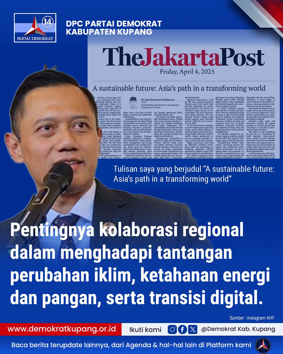 DemokratKupang's tweet photo. Kolaborasi Regional untuk Masa Depan Asia yang Berkelanjutan

@PDemokrat
@AgusYudhoyono
@BakomstraPD
@AnnisaPohan
@BennyHarmanID
@EyPullu
@SebastianEdo4
@WinstonRondo1 https://t.co/BRbPkSYMHa