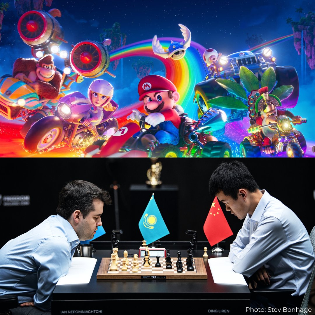paulpoweryt's tweet image. Did you know? Two years ago today, on April 7, 2023..

#SuperMarioMovie premiere date almost coincided with the start of the FIDE World Championship 2023 (#NepoDing).
It was until the movie moved two days earlier to April 5.

This was more than just exciting as it was.