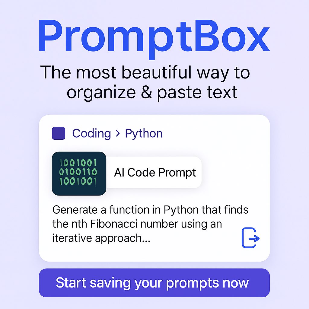 promptbox_ai's tweet image. Beautifully save your gpt4 image prompts on desktop/mobile in your own library