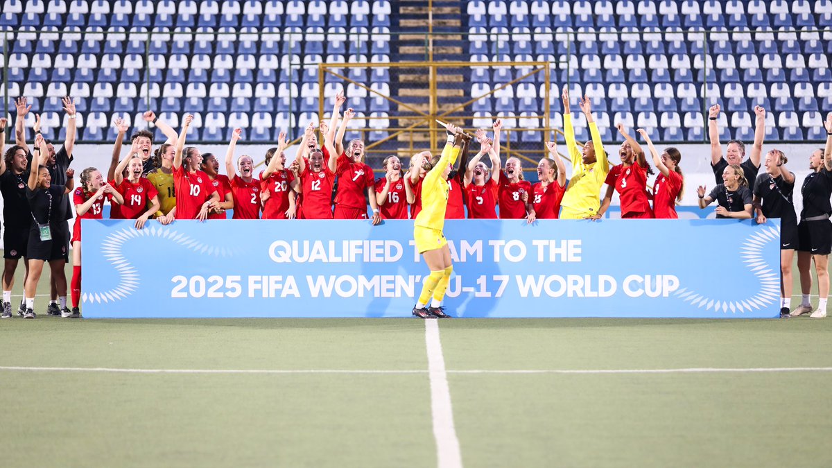 Came from behind and booked our spot in the U-17 World Cup 🎊

On est revenues de l’arrière pour décrocher notre place à la Coupe du Monde U-17 ! 🎊

#CANW17