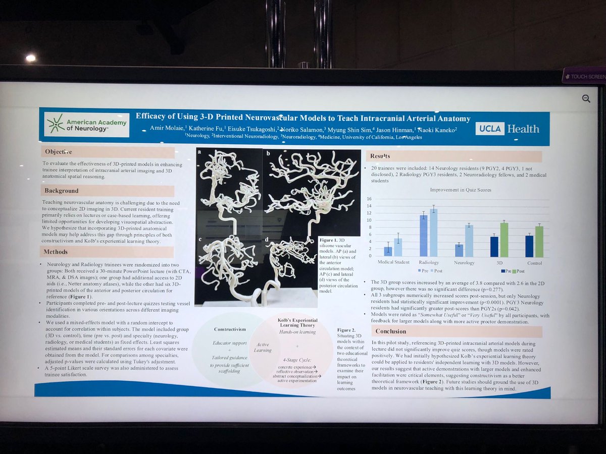 Katherine Fu, MD (@katherinefumd) on Twitter photo Congratulations to Dr. Amir Molaie on his Neurology education work at #AANAM on the use of 3D printed models to teach cerebrovascular anatomy to residents and fellows! <a href="/UCLANeurology/">UCLA Neurology</a> 🥳 Congratulations to Dr. Amir Molaie on his Neurology education work at #AANAM on the use of 3D printed models to teach cerebrovascular anatomy to residents and fellows! <a href="/UCLANeurology/">UCLA Neurology</a> 🥳