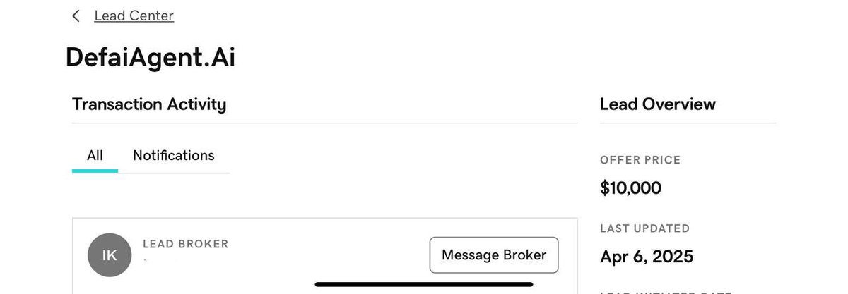 Just received a $10,000 offer for DefaiAgent.ai via <a href="/afternic/">Afternic</a> 

Sent my counter + floor price to the broker

But as usual slow replies no real interaction with the buyer

I used to close deals fast on DAN Realtime chat made all the difference

Serious offers fade away⌛️