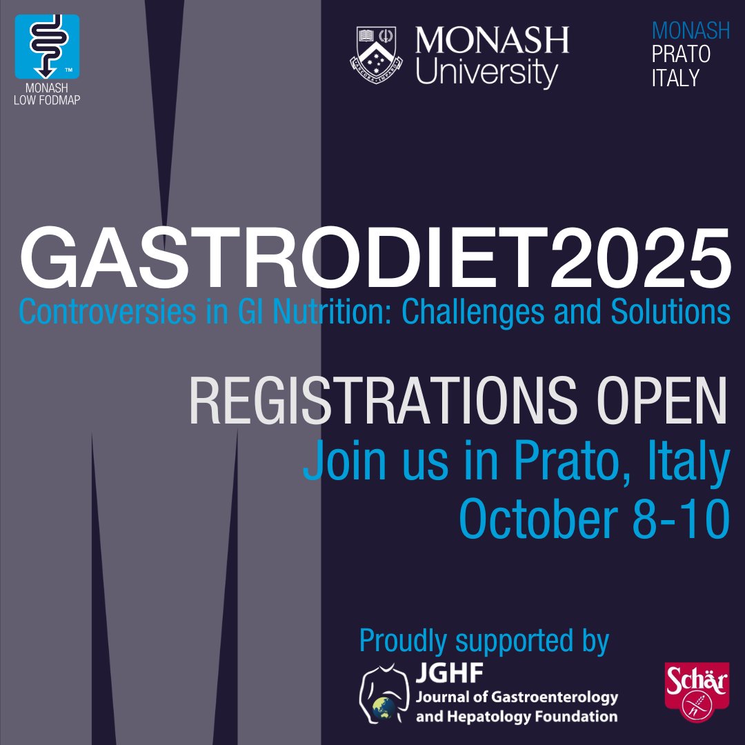 Monash FODMAP (@monashfodmap) on Twitter photo Registrations are OPEN for GASTRODIET2025!
We have an Early Bird discount running until April 30 so get in quick to save AU$100 off the registration price!
Head to the website to learn more about the topics covered and the registration prices for 2025!
hpe.currinda2.com/website/events… Registrations are OPEN for GASTRODIET2025!
We have an Early Bird discount running until April 30 so get in quick to save AU$100 off the registration price!
Head to the website to learn more about the topics covered and the registration prices for 2025!
hpe.currinda2.com/website/events…