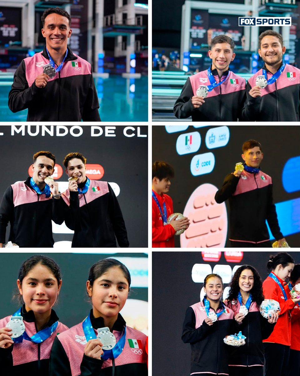 MÉXICO CIERRA EL MUNDIAL DE CLAVADOS CON SEIS MEDALLAS 🇲🇽

🥇 Osmar Olvera y Juan Celaya- Trampolín 3m 
🥇 Randal Willars- Plataforma 10m  
🥈 Mia y Lia Cueva- Trampolín 3m 
🥈 Ale Estudillo y Gaby Agúndez - Plataforma 10m 🥈 Randal Willars y Kevin Berlín - Plataforma 10m 
🥈