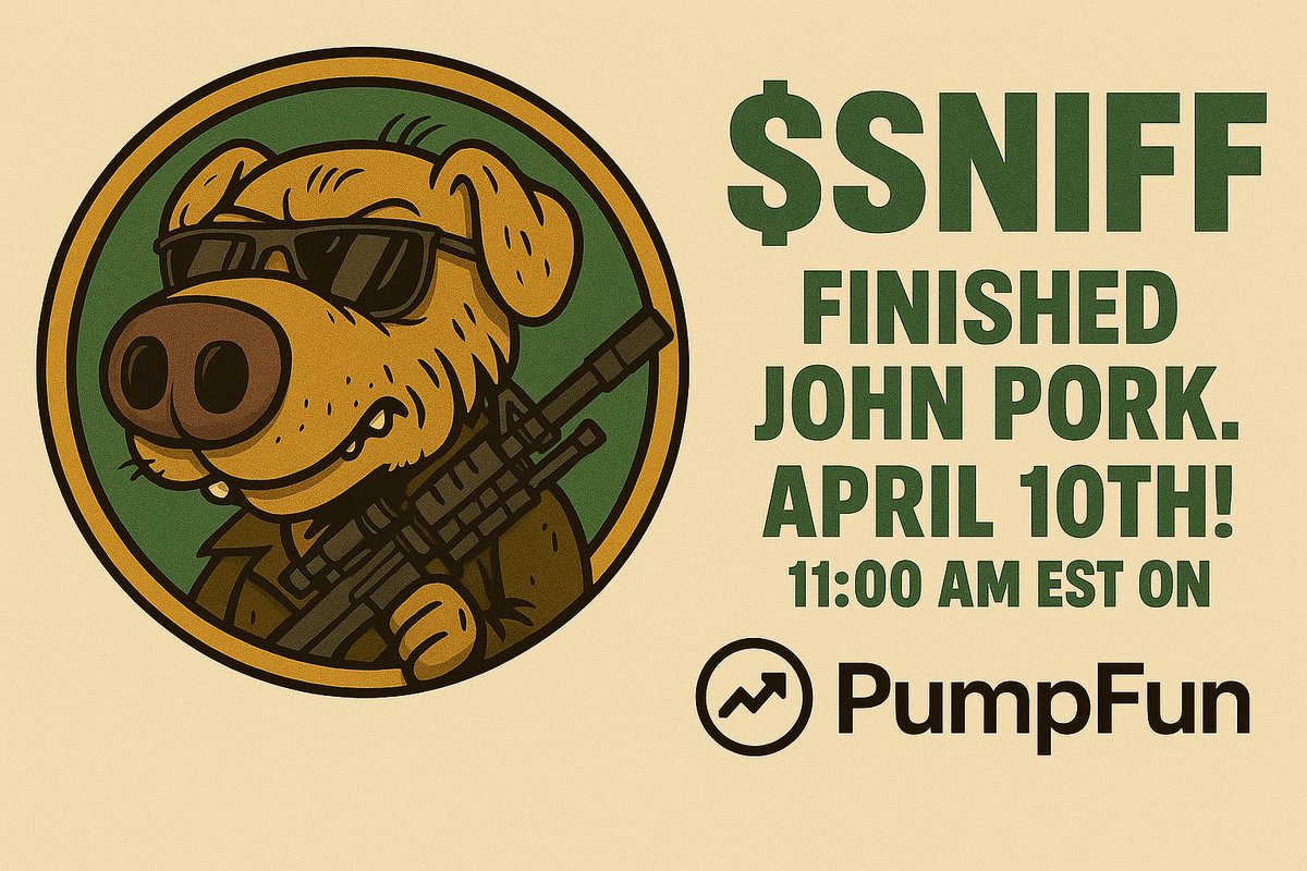 SNIFF_Coin's tweet photo. $SNIFF finished John Pork.
Now thereโs nothing left but targets.
Dropping April 10th โ 11:00 AM EST
Only on https://t.co/DLJ1OJlioQ
TG: https://t.co/ytz296pj2l
#SNIFF #PumpFun #MemeCoinDrop #CryptoTwitter #HeDoesntMiss https://t.co/W0Gc6bi0Li