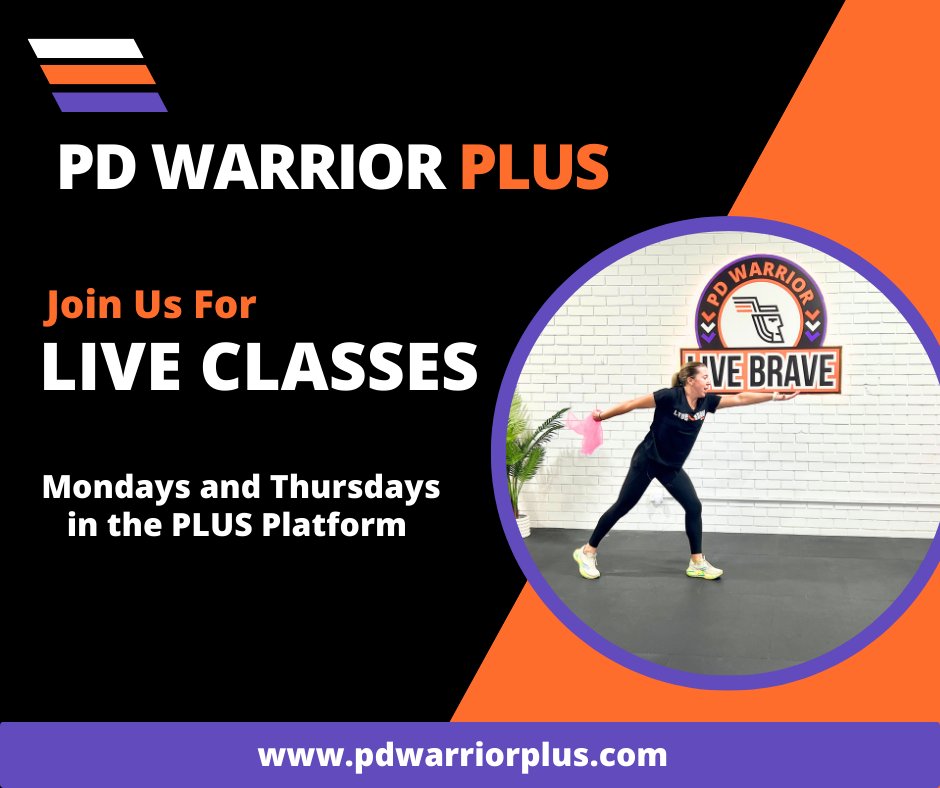 🏋️‍♀️ Upcoming LIVE Classes This Week in PD Warrior PLUS:

💪 Monday at 1:00 PM AEDT
20 Min Circuit

💪 Thursday at 3:00 PM AEDT
40 Min Circuit

Head to the Events page on the PD Warrior PLUS Platform to get the Zoom links.

pdwarriorplus.com/event/