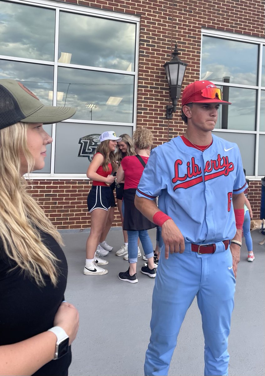 Appreciate all of the support from back home for ⁦<a href="/landoscilley4/">Landon Scilley</a>⁩ and ⁦<a href="/LibertyBaseball/">Liberty Baseball</a>⁩.  Very grateful that some former ⁦<a href="/RoyalsAth1etics/">Mason Co. Athletics</a>⁩ brothers, Coach ⁦<a href="/bboone_22/">Bradley Boone</a>⁩ and Hannah took some of their Spring break time to support Landon in person.