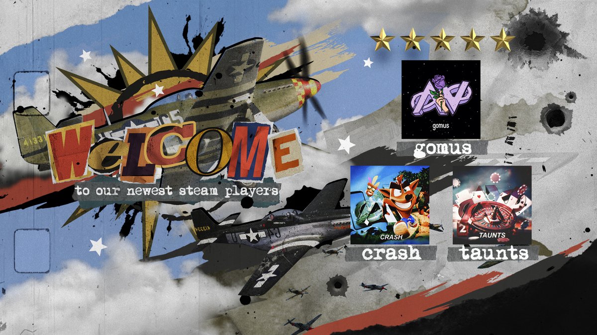 Join us in welcoming our NEWEST Steam Players to AV8! ✈️

🎯: <a href="/6omus/">Charlie</a> 
☁️: <a href="/Jacob_Crash/">Crash 🇸🇪</a> 
☁️: <a href="/Tauntts/">meds taunts</a> 

AVIATE FOREVER.