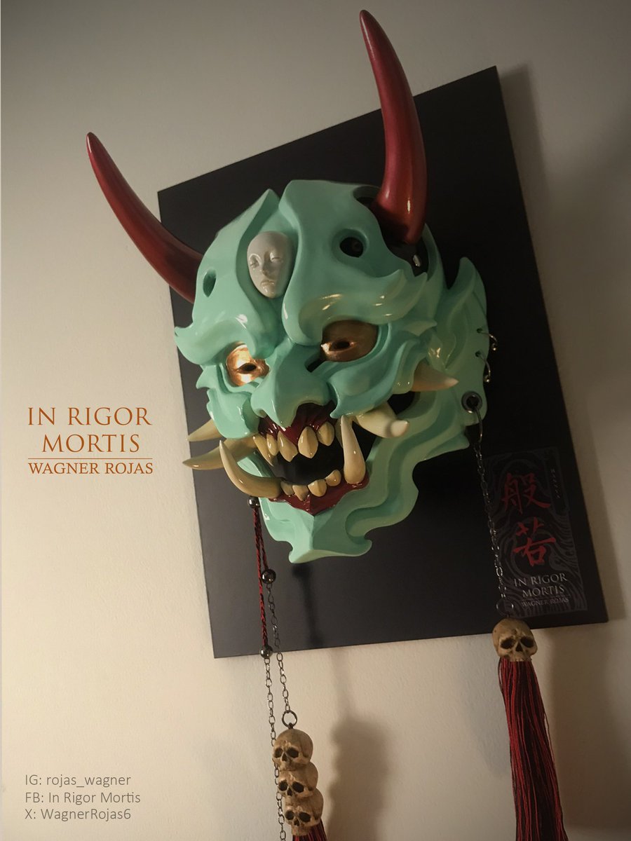Wagner Rojas (@wagnerrojas6) on Twitter photo Hola!
Quería compartir esta máscara hecha a pedido.
La clienta escogió este hermoso tono de verde para la máscara Hannya (me tomó algo de tiempo el llegar al color que ella deseaba) y decidí complementarlo con los cuernos en rojo metalizado.
Me encantó el resultado💚
#mask Hola!
Quería compartir esta máscara hecha a pedido.
La clienta escogió este hermoso tono de verde para la máscara Hannya (me tomó algo de tiempo el llegar al color que ella deseaba) y decidí complementarlo con los cuernos en rojo metalizado.
Me encantó el resultado💚
#mask